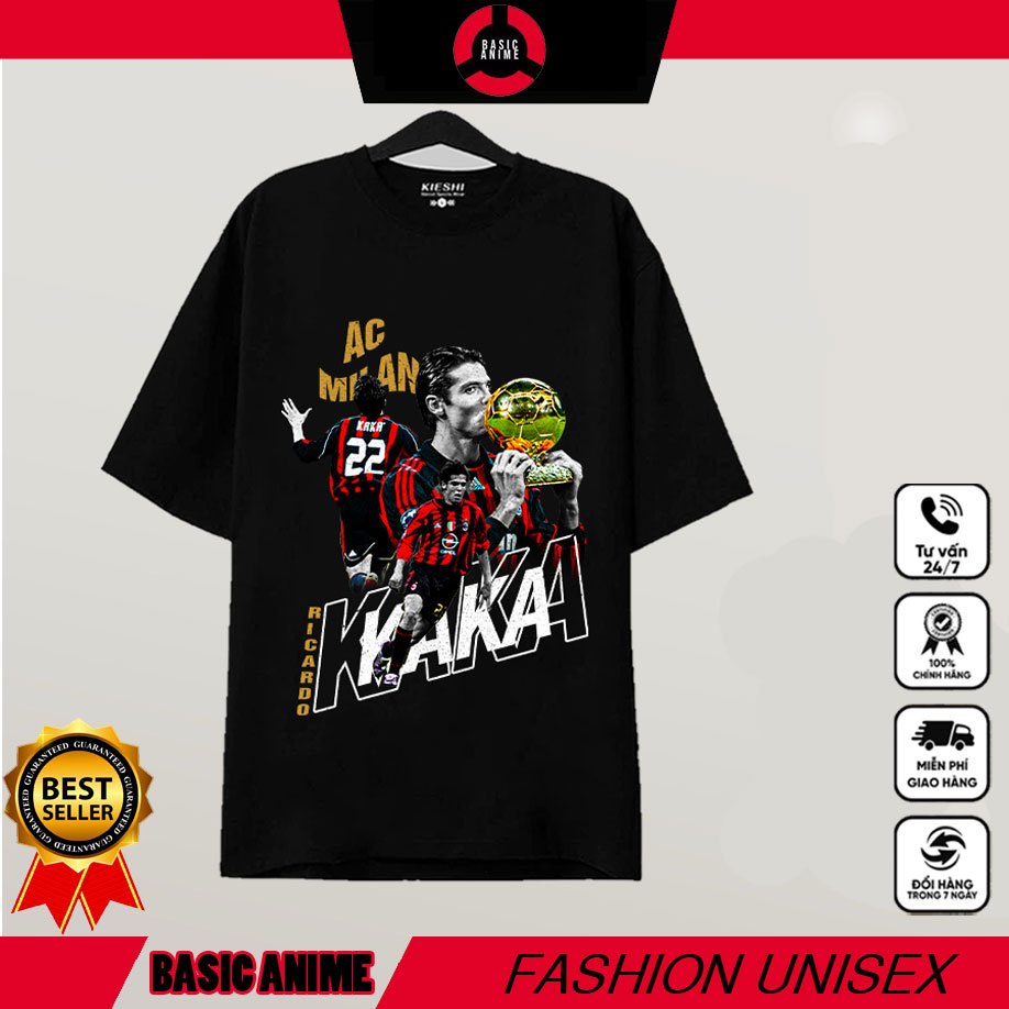 Kaka ACMilan Player เสื้อยืด Oversize เสื้อยืดผู้ชายและผู้หญิงพร้อมม็อบฟุตบอล