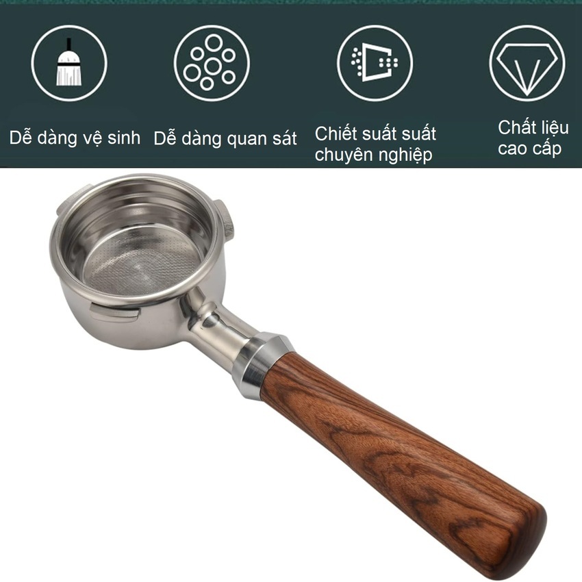 เครื่องชงกาแฟเอสเพรสโซ่ 3 หู ไร้ก้น พรีเมี่ยม ขนาด 58มม จ58