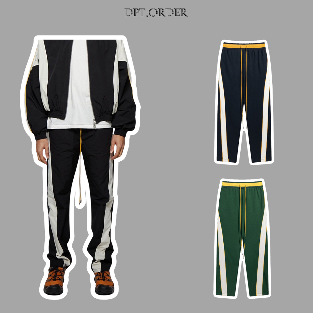 (คุณภาพสูง) Rhude Black Curve Lounge Pants สินค้าคุณภาพสูง