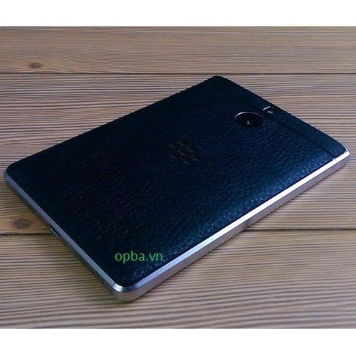 IONE Blackberry Passport Silver Leather Sticker หนังวัวสีน้ําเงิน/ดํา 100%