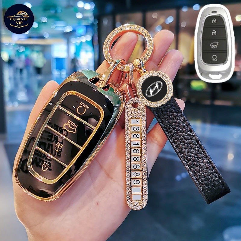 ฝาครอบกุญแจรถสําหรับ Hyundai Accent Creta Tucson SantaFe Elantra Grand Stargazer I10 - พวงกุญแจ