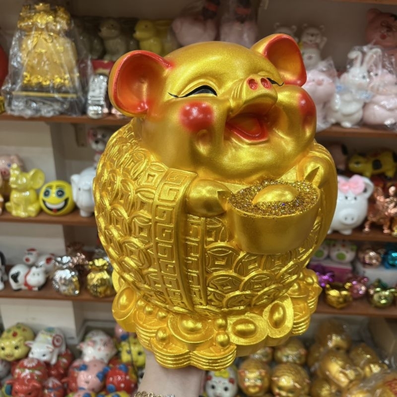 FUN SMILE PIGGY BANK SMALL SIZE (สูง 24 ซม. ยาว 22 ซม. กว้าง 22 ซม.)