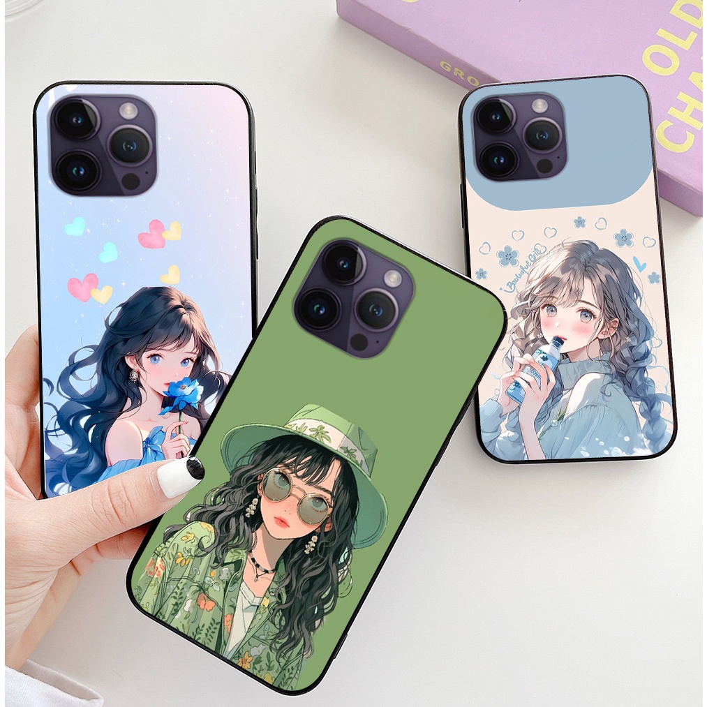 เคส Iphone 15 / 15 pro / ip 15 pro max พิมพ์ลายภาพสาวอินเทรนด์ เคสสวย