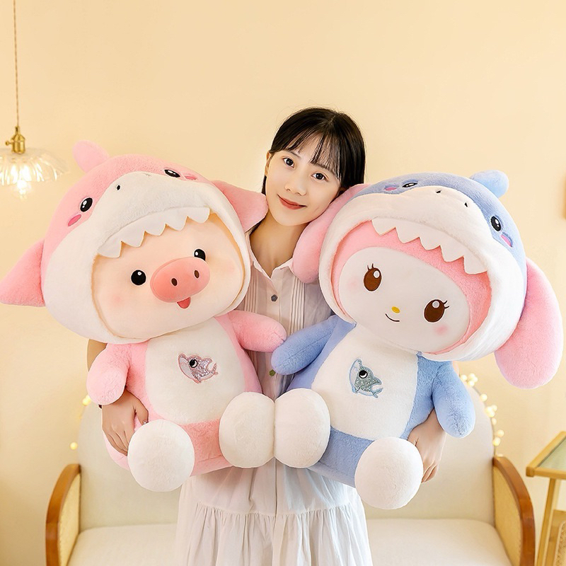 Kuromi Cosplay Shark Teddy Bear - Melody Cosplay Shark Gift For Baby - Mina Teddy Bear