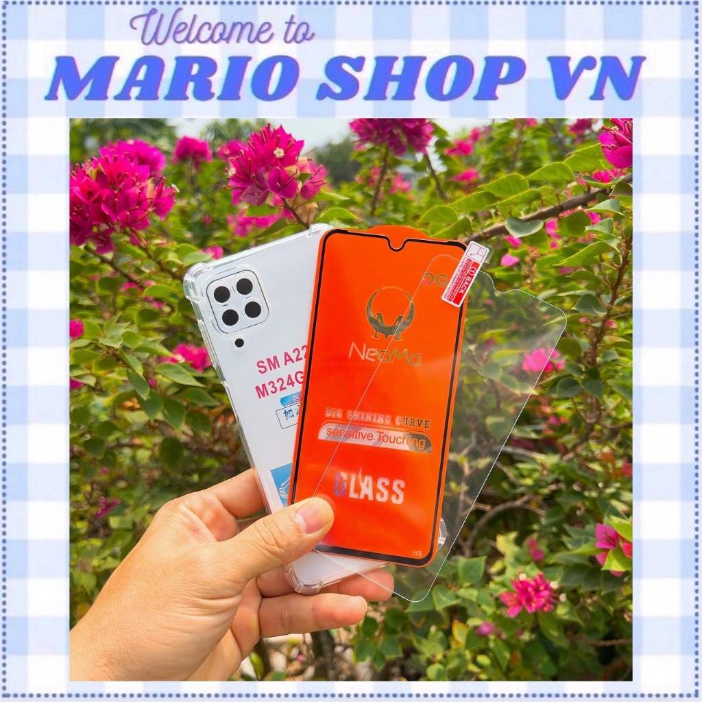 Combo กระจกนิรภัย 2 ชิ้นพร้อมเคสกันกระแทก SS A14 A22 M32 A23 M33 M34 M51 M53 J6 PLUS J4 PLUS