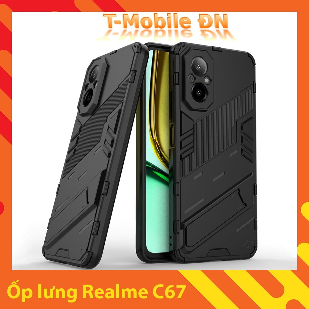 เคสRealme C67 เคสกันกระแทก Iron Man PUNK พรีเมี่ยมพร้อมขาตั้งสําหรับRealme C67