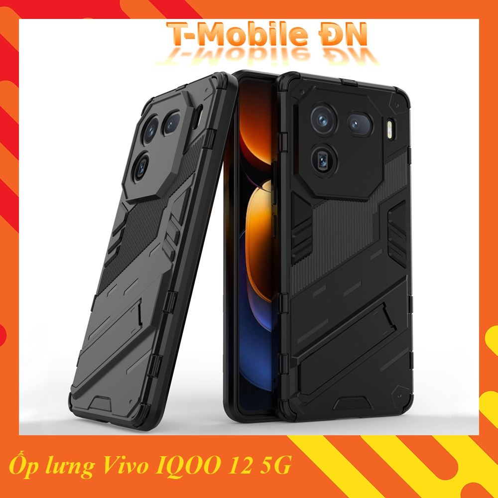 เคส Vivo IQOO 12 5G เคสกันกระแทก Iron Man PUNK ระดับพรีเมียมพร้อมขาตั้งสําหรับ Vivo IQOO 12 5G