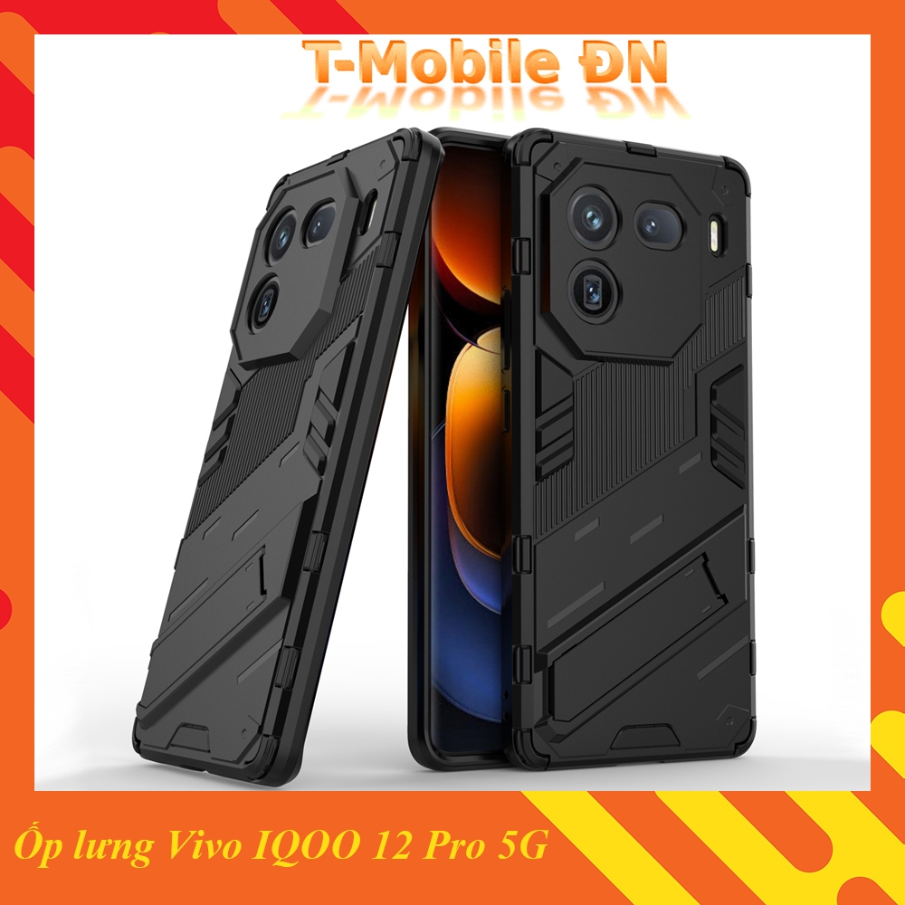 เคส Vivo IQOO 12 Pro 5G เคสกันกระแทก Iron Man PUNK ระดับพรีเมียมพร้อมขาตั้งสําหรับ Vivo IQOO 12 Pro 