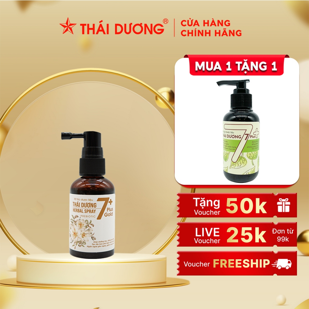 Thai Duong Herbal Hair Growth Spray Combo 7 Gold Free Thai Duong Shampoo 7 plus 100ml