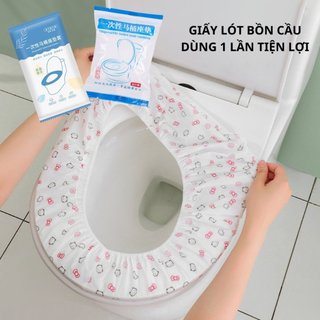 [Set 5] Giấy lót bồn cầu bằng vải không dệt co giãn chống thấm nước an toàn du lịch dùng một lần