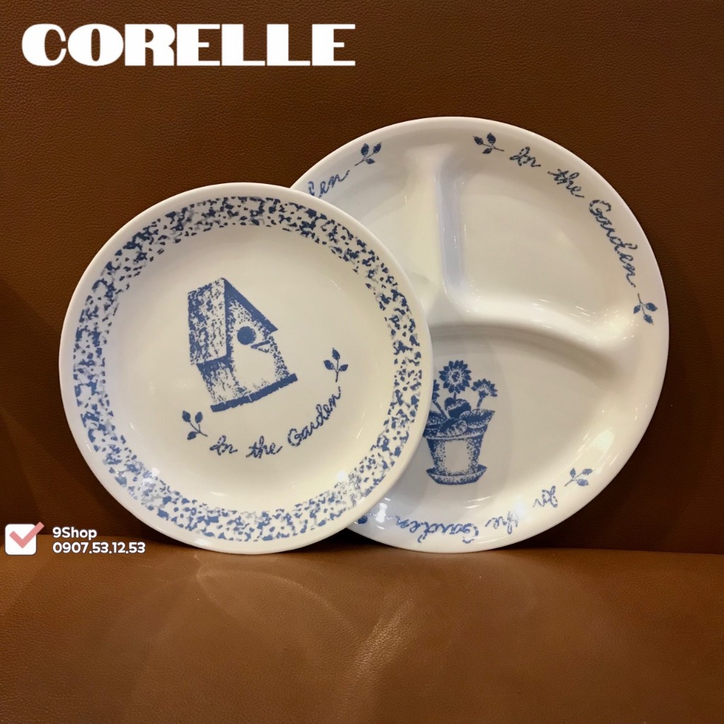 Corelle USA - In The Garden - Combo 01 แผ ่ นถาด 26 ซม . + 01 21 ซม . แผ ่ นตื ้ น Home Garden Pattern