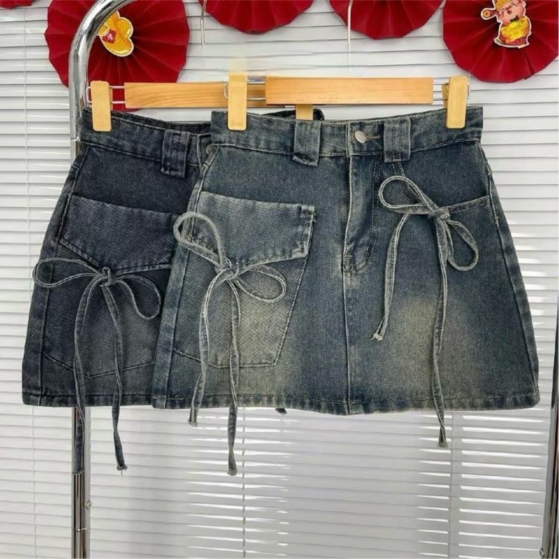 กระโปรงยีนส์ผู้หญิงทรงเอกางเกงยีนส์เอวสูงสไตล์jeanshop_0603 06003190087