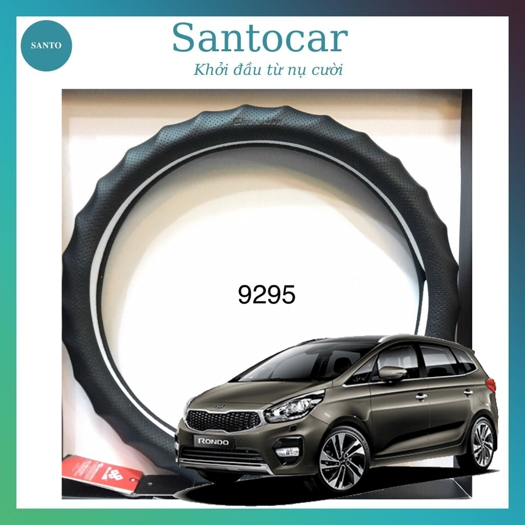 ฝาครอบพวงมาลัย Kia Rondo Circle Cool 9295 พรีเมี่ยม หุ้มพวงมาลัยรถยนต์ Rondo - Santocar