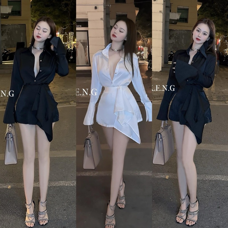ชุด TD Off Shoulder กระโปรงชั้นคุณภาพสูงภาพจริง Full HD