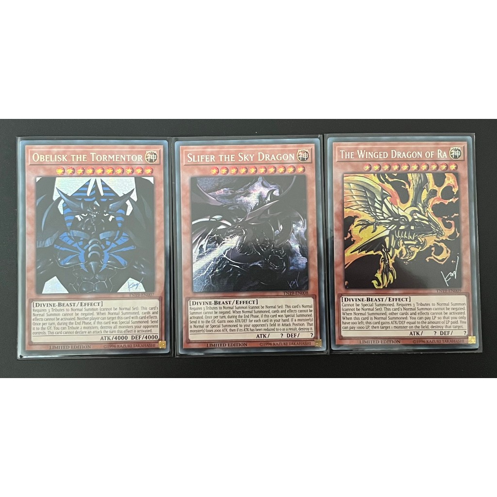 [การ์ด Yugioh] - [TCG-UK] ชุด 3 ใบ Obelisk, Osiris, Ra PrismaticSecretRare (สลับอาร์ต) ส่งเสริมในกล่