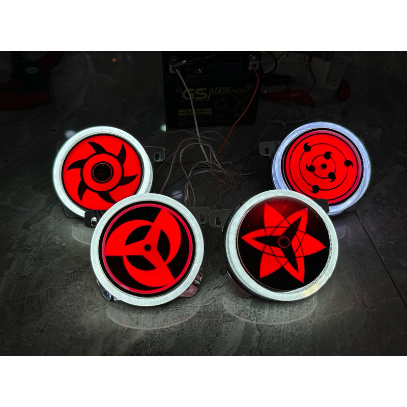 แหวนโคมไฟตา Sharingan ทําจากลูกบอล led (1 ชุด มีแหวนและตาหมุน)