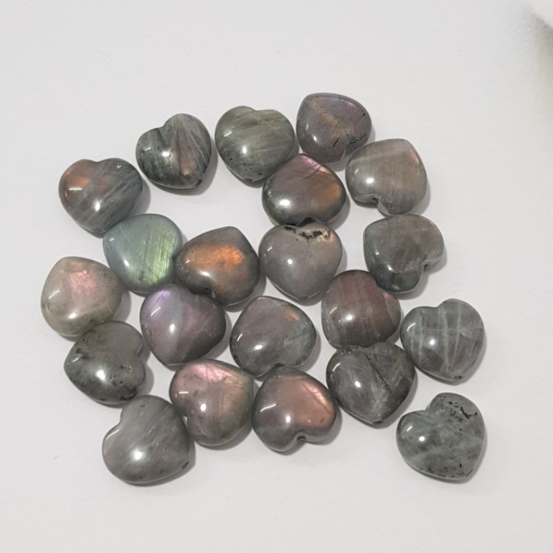 Charm Heart Stone Labradorite, Nacre, Purple Labradorite ( ลาบราโดไลท ์ สีม ่ วง ) ใช ้ ผสมสร ้ อยข ้ อมือ diy
