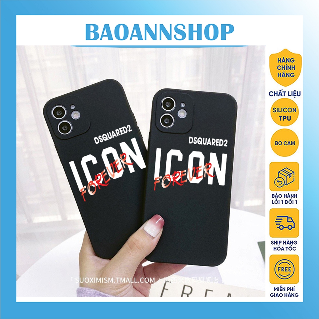 Dsquared2 icon Forever D44 เคส iphone กันกระแทกขอบสี่เหลี่ยมแบบยืดหยุ่นปกป้องกล้อง 7plus/x/xsmax/11/