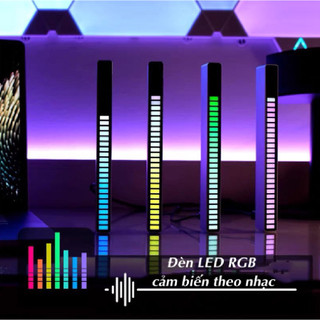 Thanh đèn Led RGB nháy theo nhạc,cảm biến âm thanh, có chân đế trang trí bàn làm việc