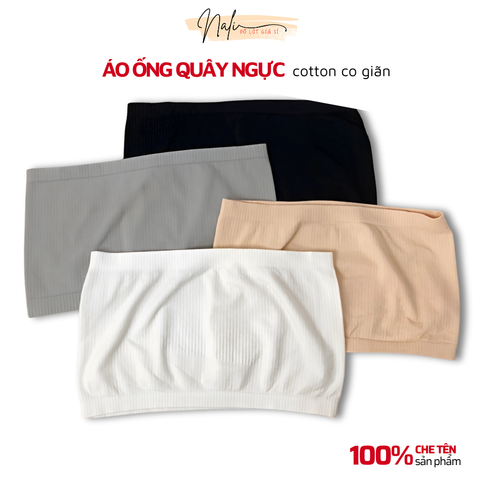 เสื้อท่อนบนสตรีแบบไม่มีบุนวม, เสื้อโครเชต์ที่ไม่มีสายหนังในผ้าฝ้ายยืด Nali do lot gia si 021