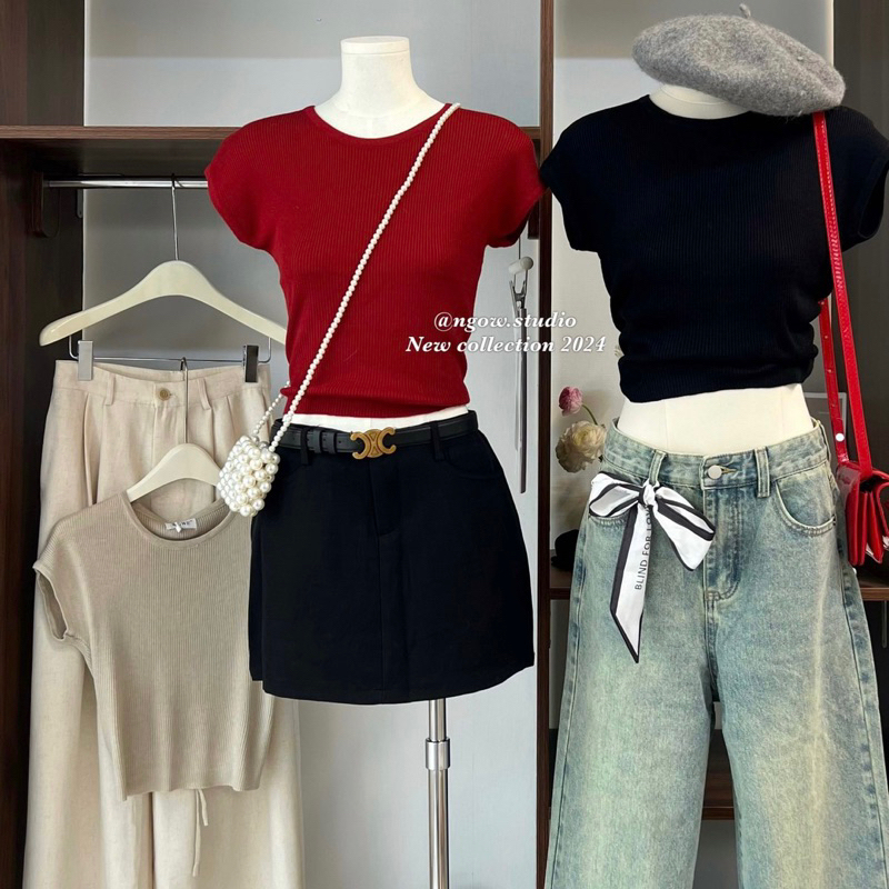 @ngow.studio Wgwe เสื้อสเวตเตอร์แขนกุดทรงโลว์คัท