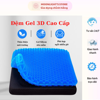 Tặng kèm vỏ-Đệm Ngồi 3D Thoáng Khí Lót Mông Silicon 2 Lớp Chống Đau Mỏi Dùng Cho Ghế Văn Phòng, ÔTô
