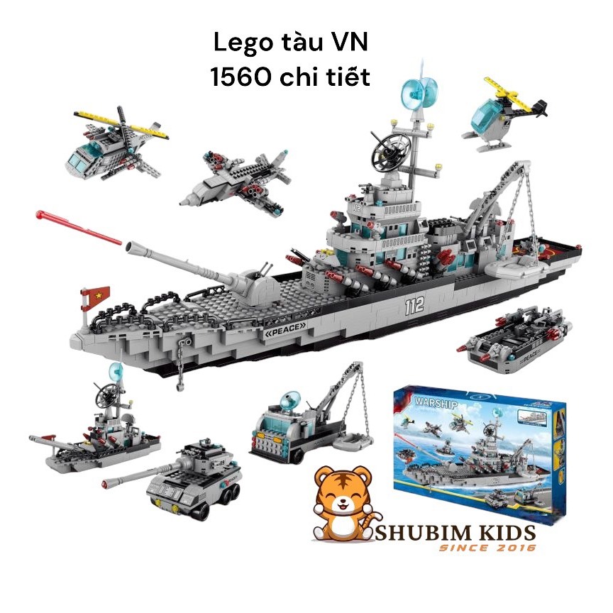 Warship Box Assembly Model - รายละเอียดเรือรบเวียดนาม 1560 พร้อมตัวละคร Seagull - ของเล่นพัฒนาทางปัญ