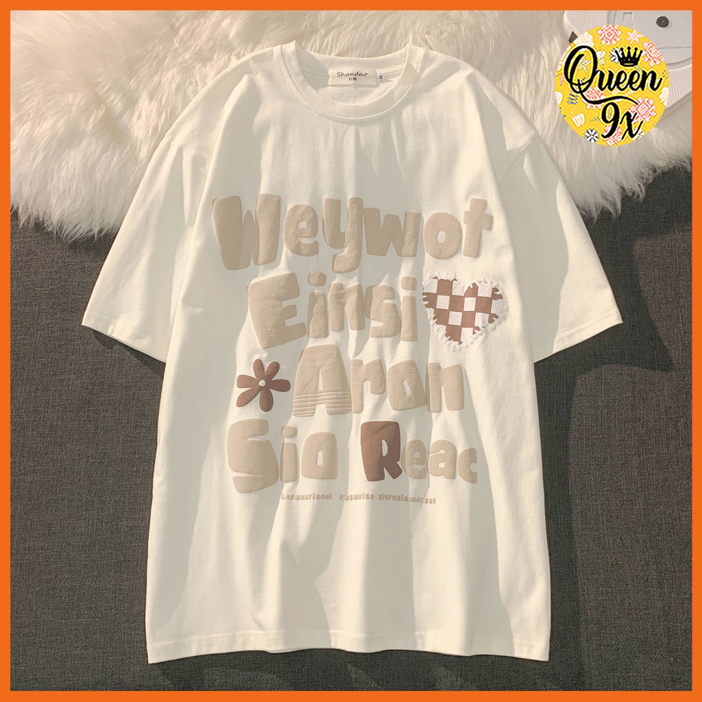 Weywot เสื้อยืด Cute Flower 3 สี ตะไคร่น้ําสีขาวดํา