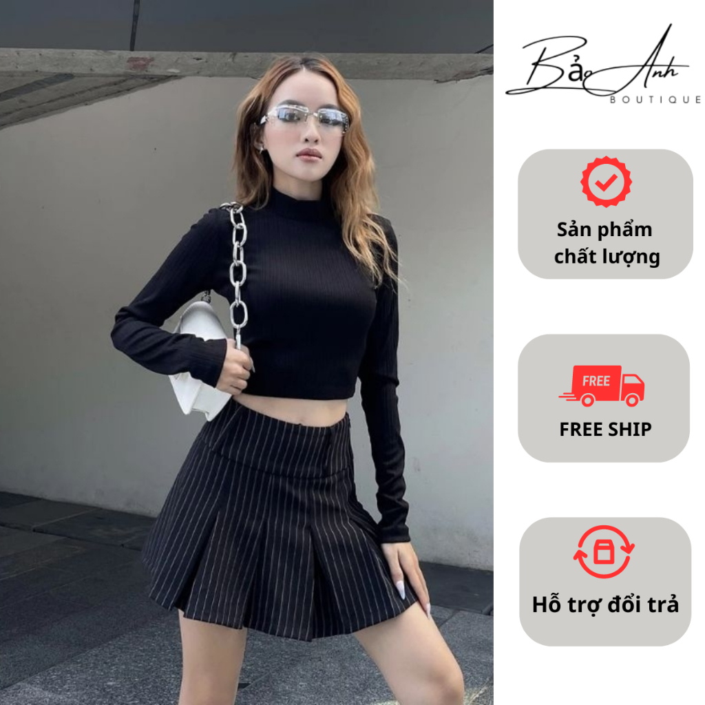 Golry Skirt กระโปรงพลีทสั้นเอวสูงสวยๆ แนวต่ํา อ่อนเยาว์ สไตล์โมเดิร์น พิกัดง่าย 001BA