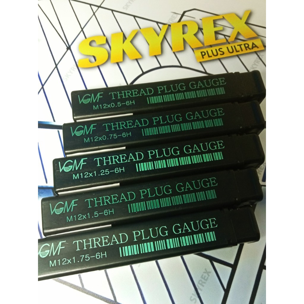เกจวัดเกลียวภายใน M12 (6H) - M12x1.75 & M12x1.5 & M12x1.25 & M12x0.75 & M12x0.5
