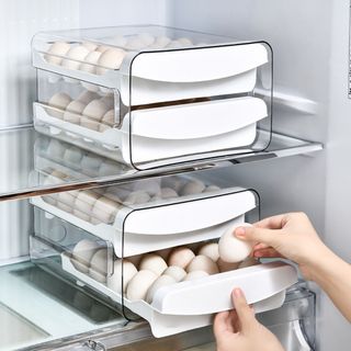 hộp đựng trứng kioto 2 tầng 32 - 40 ô Chất liệu nhựa PP và PET hộp gọn gàng ngăn lắp tiện lợi nhựa bền đẹp