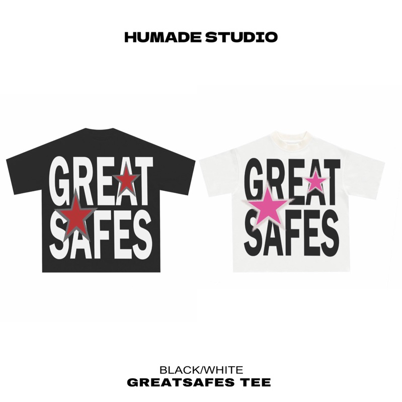Boxy GREAT SAFES Tee Local Brand Humade Studio 100% Cotton จํานวน 250gsm