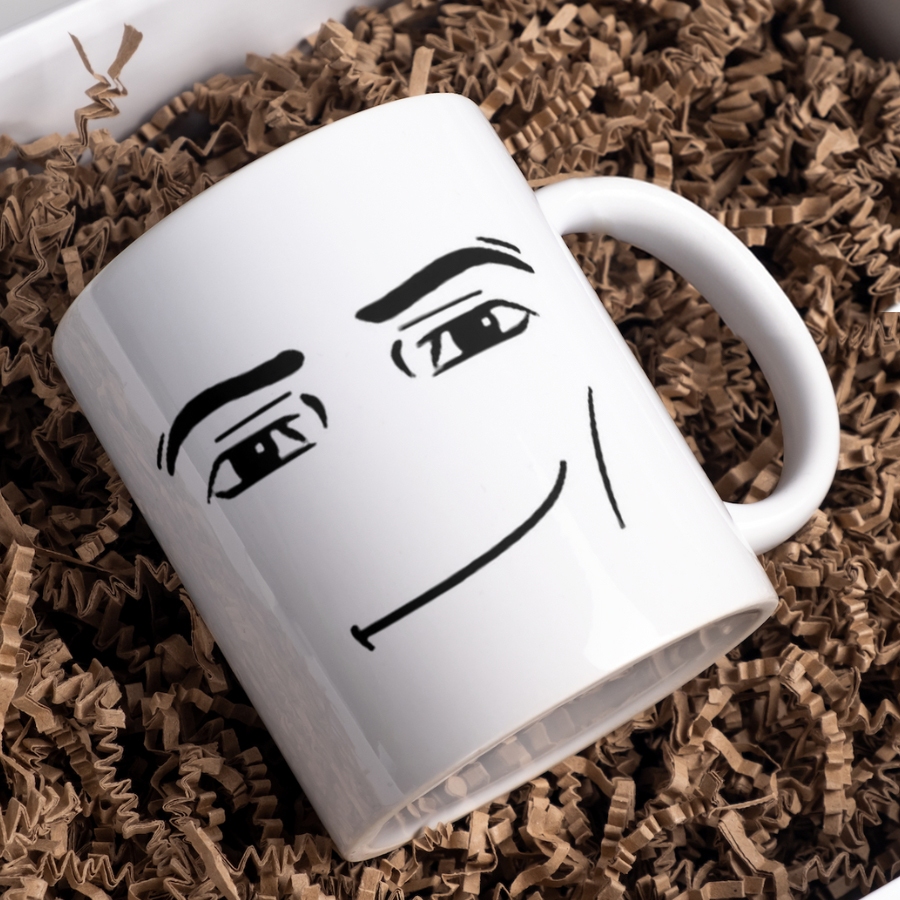 แก้วเซรามิคพิมพ์ลาย Roblox Face Meme ตลก ตลก Troll ของขวัญน่ารักไม่ซ้ําใคร