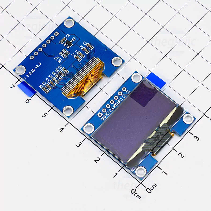 OLED LCD SH1106 1.3 นิ้ว 128x64 ตัวอักษรสีขาว 7 Pins อินเทอร์เฟซ SPI