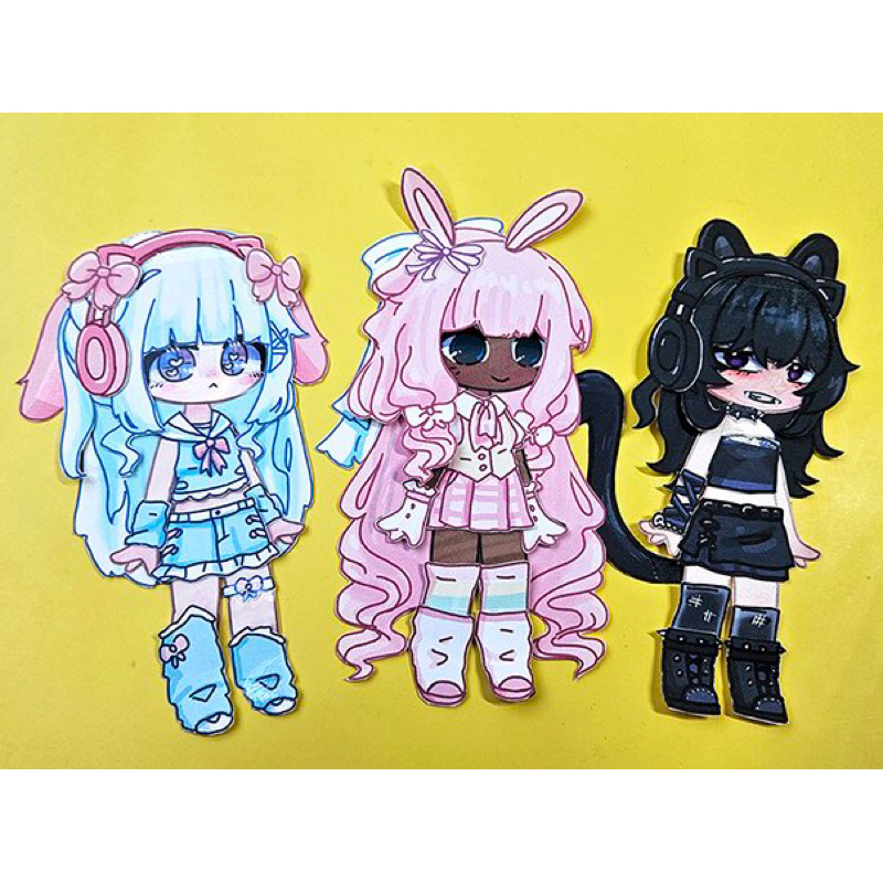 สไตล์อนิเมะ Melody, Kuromi, Cinamoroll Doll Toys - ตุ๊กตากระดาษ Pighandmade