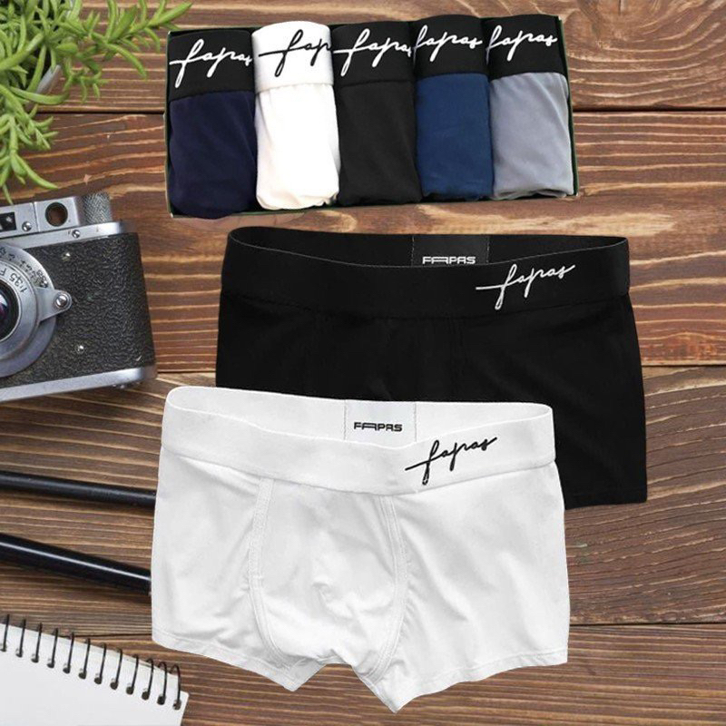[ รายการ 1 ] กางเกงในชายบ็อกเซอร์ยางยืดเย็นคุณภาพสูง กางเกงในชายซิกเนเจอร์ FAPAS ยืด เท่ สีสวย _S5