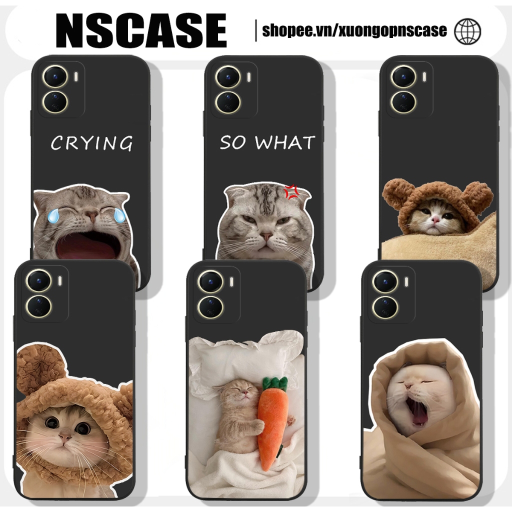 Vivo T1 5G / Y55 4G 2022 / Y55 5G 2022 เคสแมวน่ารัก | เคสโทรศัพท์ Vivo ปกป้องกล้อง