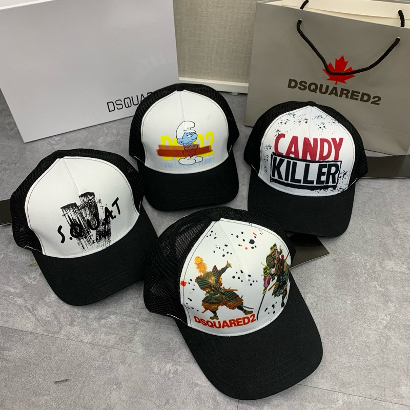 หมวกเบสบอล DSQUARE2 - หมวกเบสบอล Topping DQS.2 ผ้าสีกากีคุณภาพสูง หมวกเบสบอลแฟชั่นแบบนุ่ม04