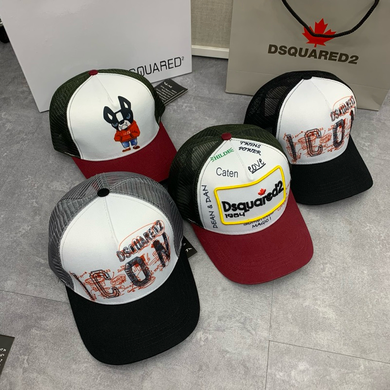 หมวกเบสบอล DSQUARE2 - หมวกเบสบอล Topping DQS.2 ผ้าสีกากีคุณภาพสูง หมวกเบสบอลแฟชั่นแบบนุ่ม09