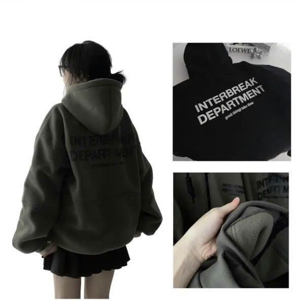 WIDE FORM PE Flannel JACKET, 2-LAYER HAT, PREMIUM ZIPPERS, PRINTED LETTERS, สีผสม AS PICTURED