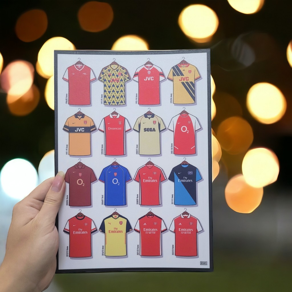 ️ Poster Arsenal Best Jersey Patterns - สติ ๊ กเกอร ์ รูปลอกติดผนัง Collection ARS Jerseys