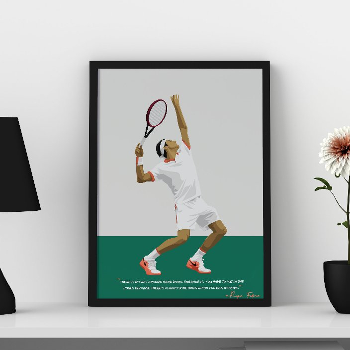 Poster Of Roger Federer - Tennis Wall Decal - กางเกงไม ้ เทนนิสตกแต ่ ง