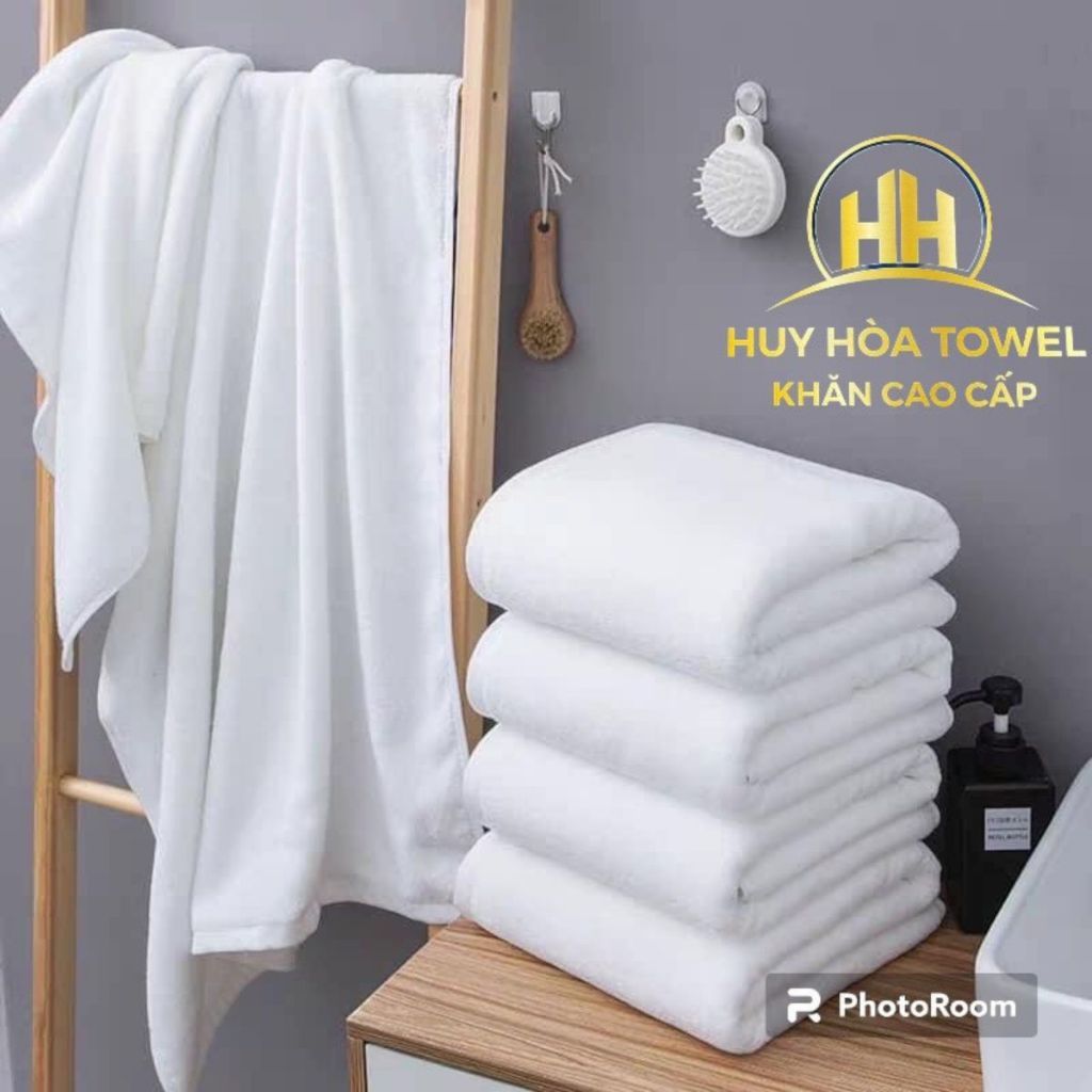 HUY HOA Hotel Shampoo and Face Towel สีขาว