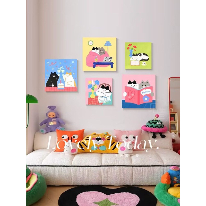 งานศิลปะตกแต่งผนังแมว Dopamine B82