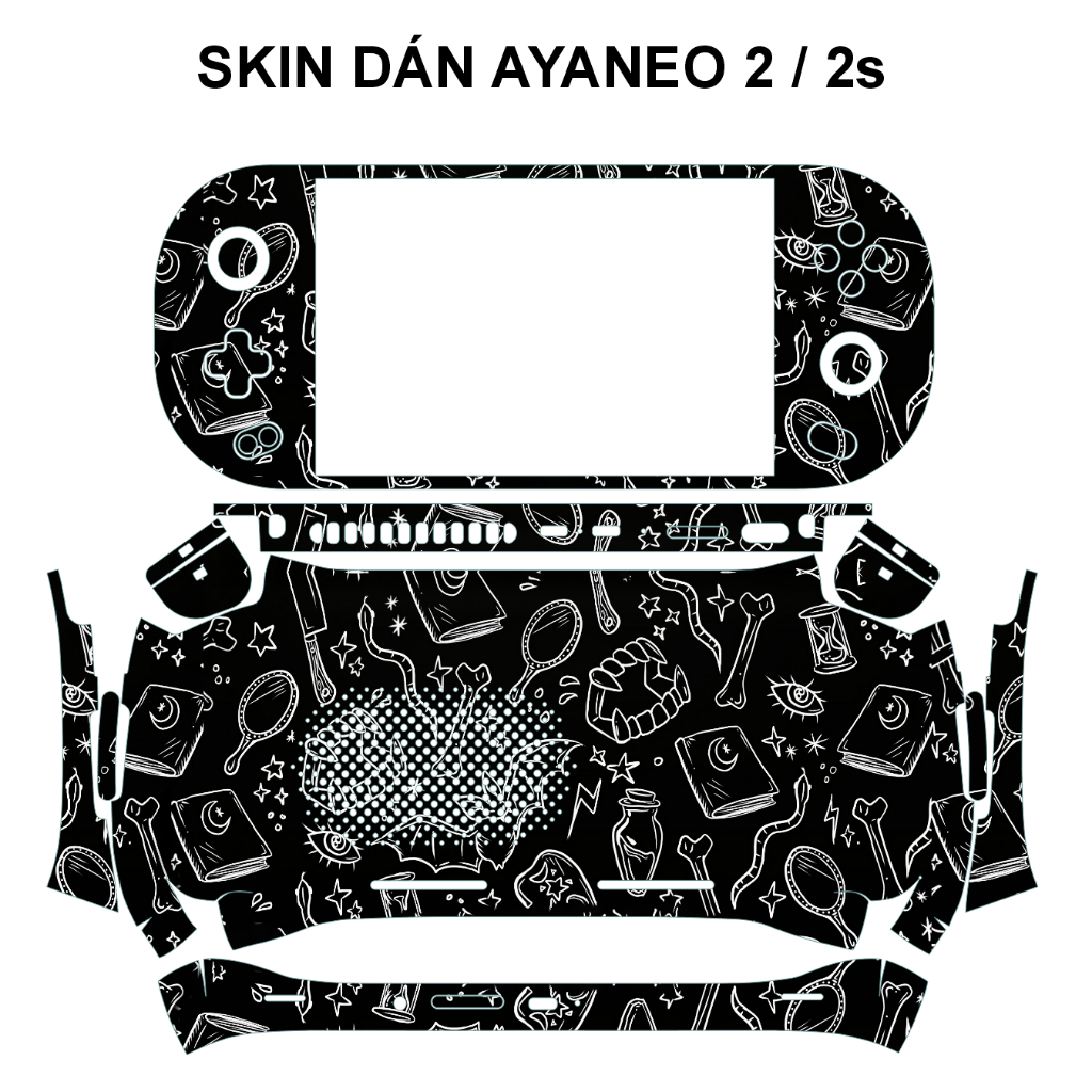 สติ๊กเกอร์ผิว AYANEO 2, 2s, Geek 1s,... ลายแม่มด สีดํา (ฟิล์มนูน 3M ขออัพออนแบบกําหนดเอง)