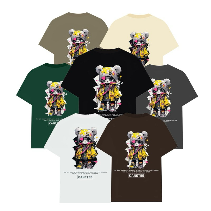 KANETEE Local Brand Unisex ACT07 Bear เสื้อยืดคอกลม