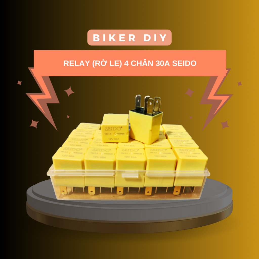 รีเลย์ 4 ขา รีเลย์ 30A รีเลย์กันน้ํา รีเลย์ Seido - BIKER DIY SHOP