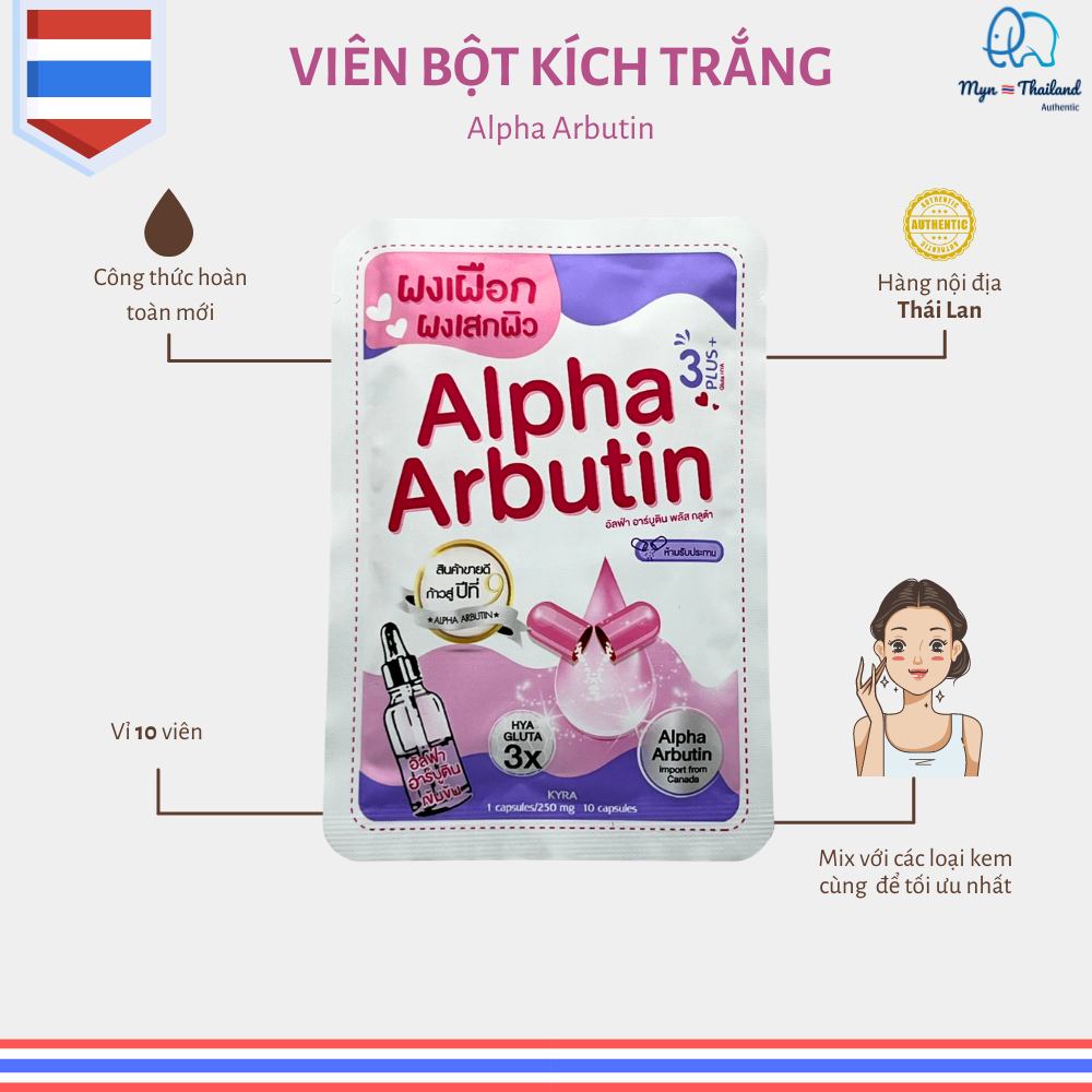 [ ผลิตภัณฑ ์ ในประเทศประเทศไทย ] ALPHA ARBUTIN HYA GLUTA White Stimulating Powder รุ ่ นใหม ่ 2024 เสริมด ้ วยไฮยาลูโรนิก GLUTA 3 ครั ้ ง