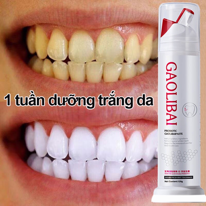 Gaolibai nano Silver Gel Whitens Tooth, Whitening Plaque, Whitening Toothpaste, Gold Toothpaste, ของแท ้ 120g