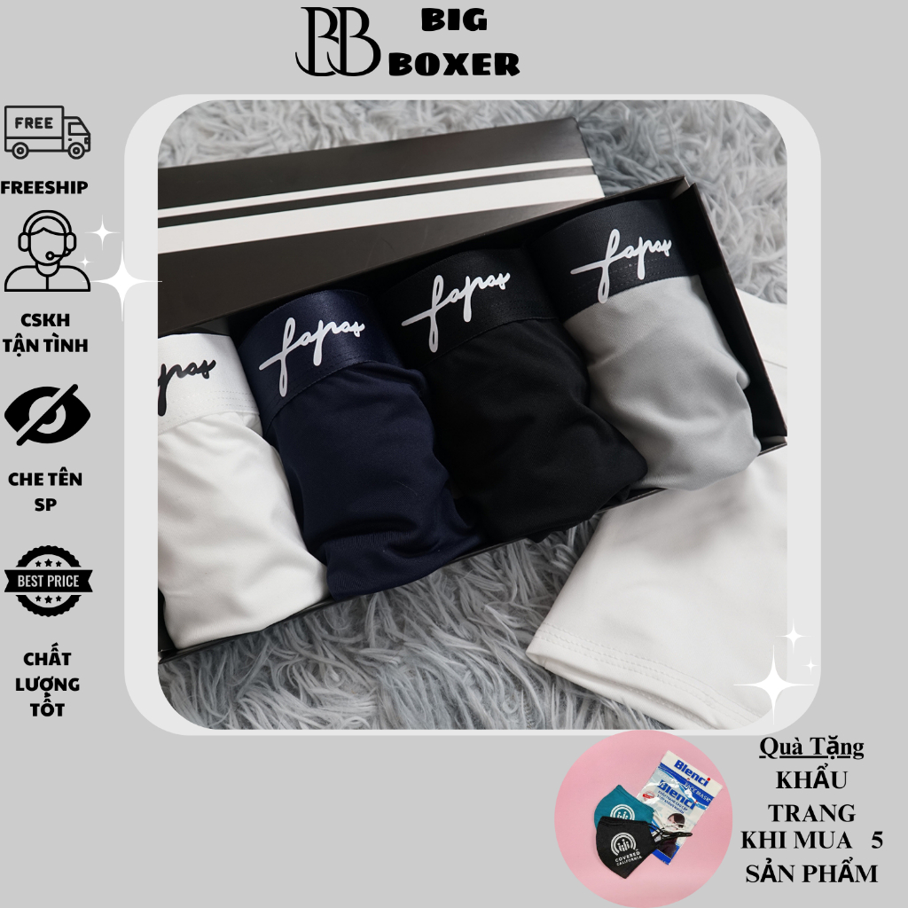 กางเกงชั้นในชุดชั้นในชาย Fapas Signature กางเกงในชาย 4 สียืดหยุ่นเย็นและเย็น